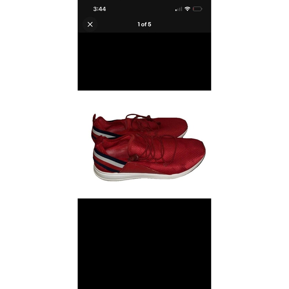 Tommy Hilfiger 10M Red Lace Up Fashion Sneakers